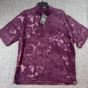 Under Armour Mens Journey Terry 1/4 Zip Purple Maroon Jacquard Sz Large NEW $85 - Picture 1 of 8