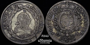 Germany, Wurttemberg, Karl Eugen, 20 Kreuzer 1774 H, toned, VF - Picture 1 of 4