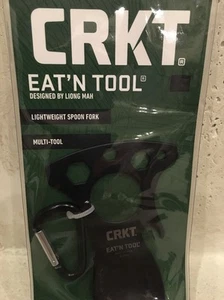 CRKT Eat'N Tool Multipurpose Tool - Black Hiking Hunting Camping Spoon Fork - Picture 1 of 4