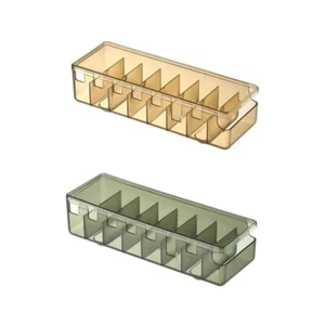 Cable Management Box with Lid Clear Power Cord Organizer 8 Compartments - Picture 1 of 9
