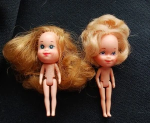 2x Muñecas LINDAS Vint Años 70 Mattel LITTLE'S FAMILY ~ Liddle KIDDLE talla Friends - Imagen 1 de 3