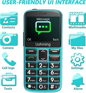 Ushining 4G Senior Cell Phone Unlocked SOS Big Button Senior Basic Phone - Picture 1 of 6