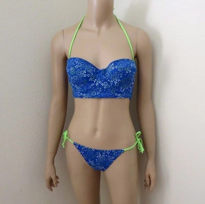 Nuevo con etiquetas Traje de baño bikini floral para mujer Abercrombie talla grande azul real  Foto 1 de 4