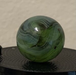 JABO Marble Jade Green 11/16" Opaque fine swirl in translucent vintage toy