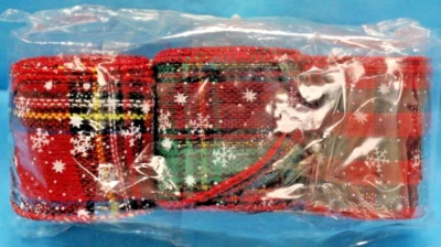 18 Yds Of 2 1/2” Wired Adorable Christmas Burlap Ribbon Snowflakes - Image 1 of 3