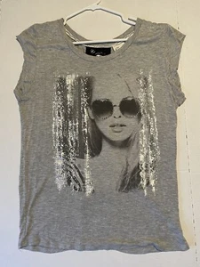 Camiseta sin mangas Janet Chung para mujer de moda gráfica de algodón con eslabón de cadena talla grande - Imagen 1 de 14