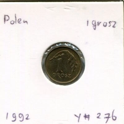 Moneda de 1 GROSZ 1992 POLONIA #AR774U Foto 1 de 3