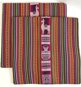 Maya Huipil Nebaj Guatemala Pillow Cover Case SET OF 2 Colorful Embroidered Zip - Picture 1 of 5