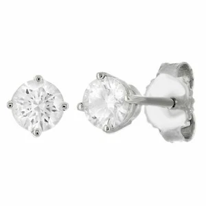 1/2Ct Round Genuine Diamond Studs Earrings in 14K White Gold - Picture 1 of 3