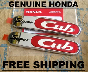 GENUINE HONDA SUPER CUB C50 C65 C70 C90 FUEL GAS TANK EMBLEM BADGE SET FREE SHIP - Picture 1 of 3