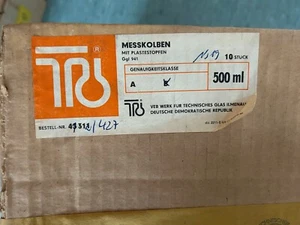 10 unidades TGI pistón medidor 500 ml vidrio borosilicato con tapón - Imagen 1 de 5