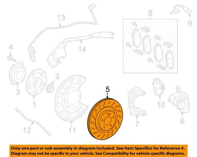 Componentes de freio Mercedes OEM 13-20 AMG GT C - Rotor esquerdo 2314230212 - Imagem 1 de 2