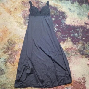  Victoria's Secret schwarzes Schlupfkleid Spitze transparent Medium Made in USA Vintage RAR - Bild 1 von 7