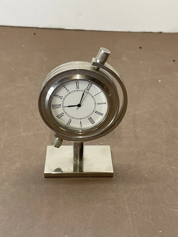Vintage 4” Oracle Desk Clock Watch Mantle Unique Cover