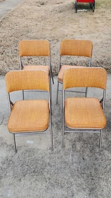 Vintage Sears & Roebuck Metal Folding Chairs Very Nice Lot Of 4 - Image 1 of 4