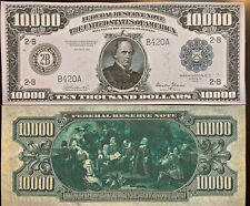 Reproduction Copy 1918 $10,000 Federal Reserve Note Currency US See Description 