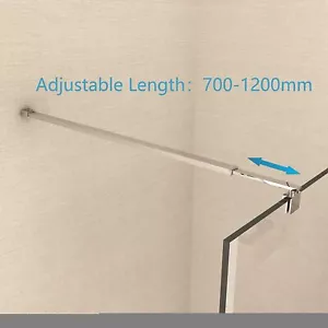Fixed Bathroom Shower Screen Support Arms Solid Brass Straight Adjustable Chrome - Picture 1 of 12