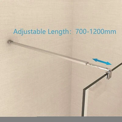 Fixed Bathroom Shower Screen Support Arms Solid Brass Straight Adjustable Chrome
