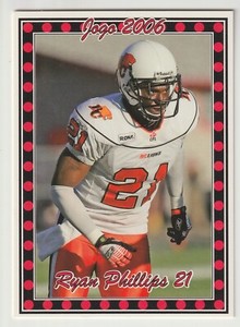 2006 Jogo CFL Ryan Phillips Card #42 BC Lions Eastern Washington