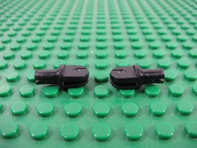 2x LEGO Black Arm Piece with Pin 2 Fingers and Finger Grooves 6969 6442 #6048b