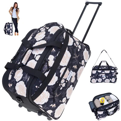 Trolley Sporttasche Damen Elephant Travel Duffle 55 cm 45 L 13024 Flower Schwarz - Bild 1 von 4