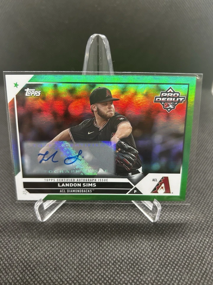 2023 Topps Pro Debut - Green Foil Autographs #PD-100 Landon Sims /99 (AU, RC) - Image 1 of 1