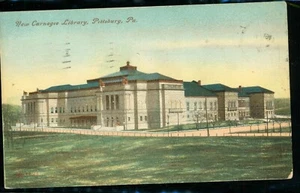 New Carnegie Library Pittsburg Pennsylvania Postcard 1907 - Picture 1 of 2
