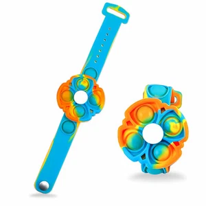 Fidget Pop It Spinner Braccialetto Bambini Silicone Giocattolo Sensoriale Bolla Sollievo Stress - Foto 1 di 5