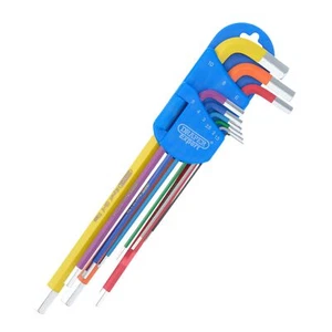 Draper Expert Metric Extra Long Arm Hex Key Set Colour Coded 9 Piece 04911 - Picture 1 of 2