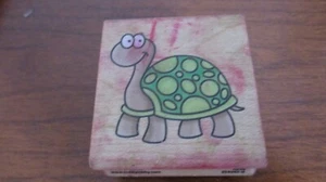 SELLO DE GOMA TORTUGA ~ Sello de goma en madera ~ Cuadrado de 2" - Imagen 1 de 3