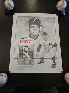 Don Larsen NY Yankees MLB Baseball SIGNED 16x20 Perfect Game Lithograph PSA/DNA - Picture 1 of 5