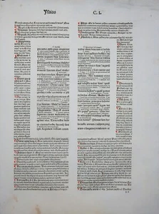 BIBEL PROPHET JESAJA BIBLIA LATINA INKUNABEL BLATT RUSCH KOBERGER INITIALEN 1481 - Picture 1 of 3