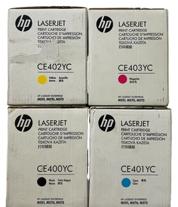 New Genuine HP CE400YC-CE403YC Black Cyan Magenta Yellow 4PK Toner Cartridge Box - Picture 1 of 2