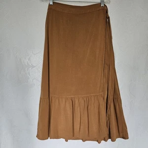Forever 21+ Size 0X Maxi Wrap Skirt Flowy Ruffle Hem Western Boho Tribal Romance - Picture 1 of 13