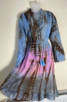 New Dress Size 14/16 Boo Hoo Hippy Chic Indian Tie Dye Bohemian - Image 1 of 4