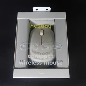 Heyday Wireless Mouse Gray Bluetooth 5.1 and USB Receiver NEW SEALED - Picture 1 of 3