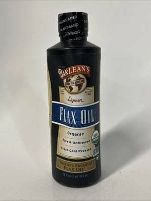 Óleo de linhaça, omegas e óleo de peixe de lignana orgânico Barlean's - Imagem 1 de 3