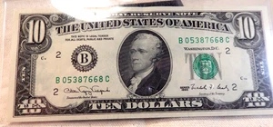 FR. 2029-B 1990 $10 FRN FEDERAL RESERVE NOTE NEW YORK - GEM UNC. looking - Picture 1 of 12