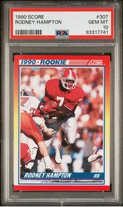 1990 SCORE #307 RODNEY HAMPTON RC GIANTS PSA 10 - Picture 1 of 1