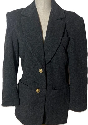 Abrigo HUGO BUSCATI Pea para mujer XS chaqueta lana carbón mezcla cachemir usado Foto 1 de 4