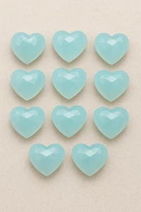 Piedra preciosa cabujón corazón calcedonia aguamarina natural para joyería elegante azul suave - Imagen 1 de 9