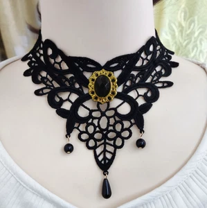 Detachable Fake Collar Lace Neckline Lapel Necklace Collarbone Neck  Women Girls - Picture 1 of 5