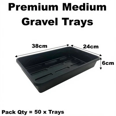 Premium Garden Seed Gravel Trays No Holes Medium 38cm Strong Long Life Qty = 50 - Image 1 of 4