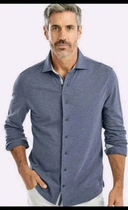 Johnnie O Mens Shirt 2XL Jeffery Hangin Out Blue Button Front Long Sleeve - Picture 1 of 10