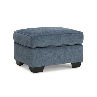 Signature Design by Ashley Contemporary Cashton Ottoman Chenille Blue - Image 1 of 4