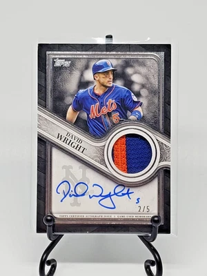 David Wright 2023 Topps S2 Reverence Patch Autographs Platinum #TRAP2DW #2/5 - Image 1 of 2