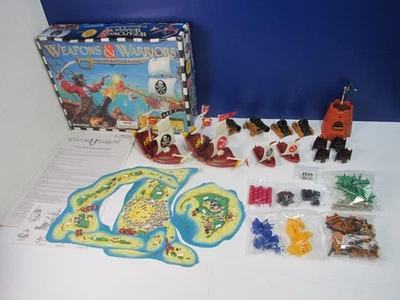 vintage WEAPONS & WARRIORS PIRATE BATTLE BOARD GAME pressman 1996 RETRO - Image 1 of 4