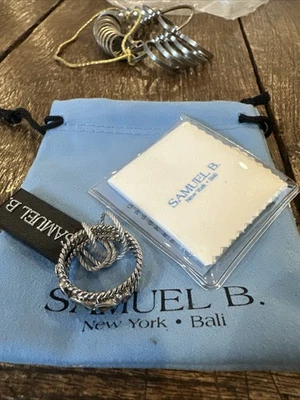 Anillo de piedras preciosas Samuel Benham Mulit ancho cóctel plata de ley talla 10 Foto 1 de 4