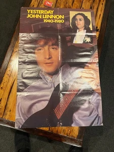Vintage Meet The Beatles/ John Lennon 1940-1980 2 Sided Poster VGC - Bild 1 von 4