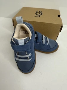 NIB UGG Blue Leather Sneakers Toddler Size 8 Adventurer - Picture 1 of 6